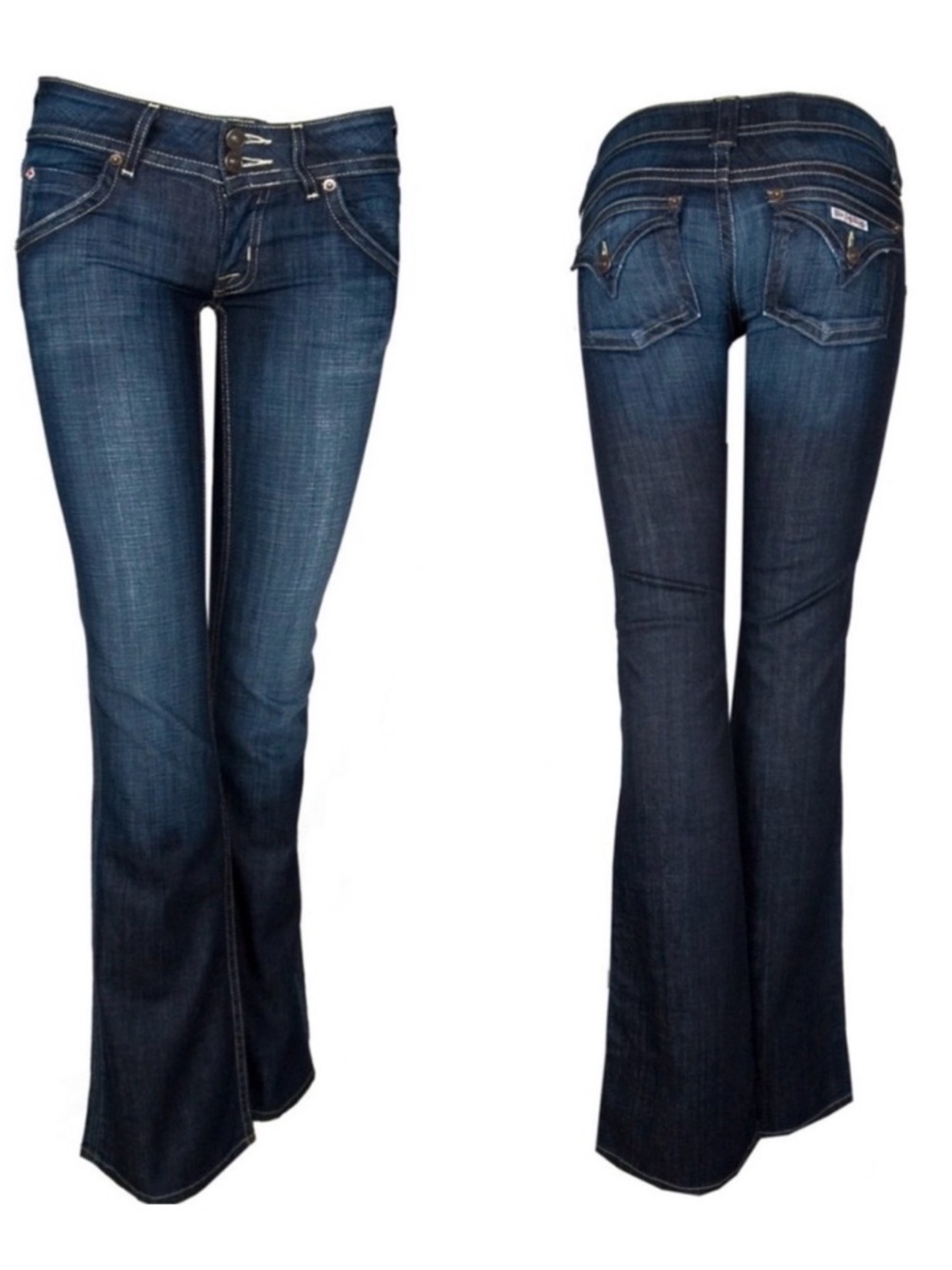 Hudson Jeans y2k Ultra Low Rise Bootcut Flap Pocket Dark Wash Size 24